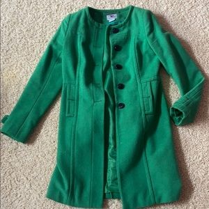 Green Button-down Peacoat